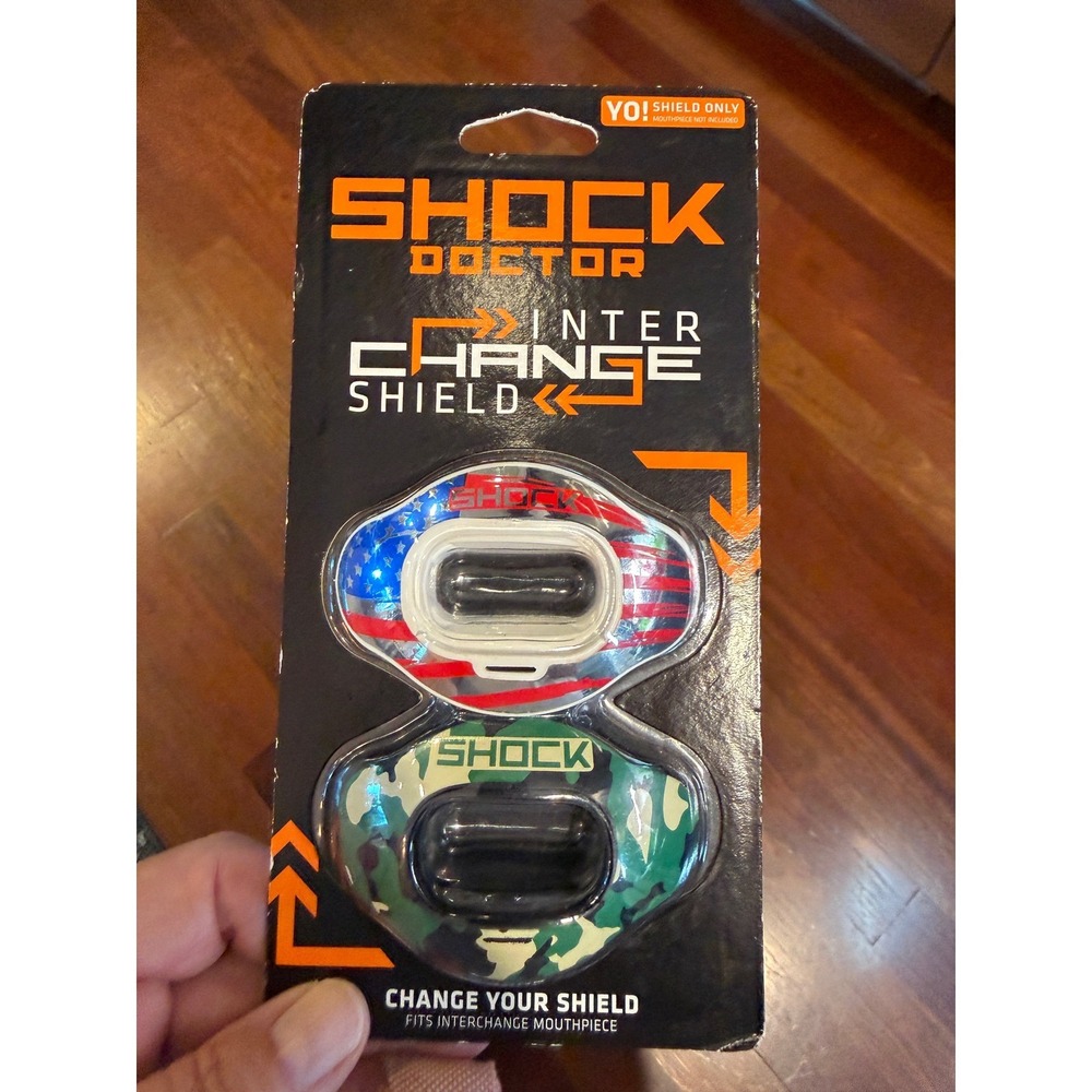 Shock Doctor Interchange Shield 2-Pack American Flag Camo Mouthguard Lip Guards